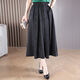 SOEM香云紗提花半身裙2025夏季新款顯瘦百褶裙中長(cháng)款a字裙大碼真絲裙 黑色 2XL