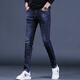 酷人頭（KuRenTou）2025新款高端黑色男士牛仔褲春款高彈力修身小腳休閑褲子男褲 DL2281藍色 30 2尺3