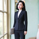 CONWHD 西裝套裝外套女大學(xué)生2023春秋長袖西服通勤OL職業(yè)正裝工作服 深藍(lán)(西裝+西褲) L【100-110斤】
