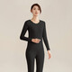 好波男秋衣套裝素色棉氨高彈性圓領(lǐng)薄款打底內衣女修身秋衣秋褲HLL3.0 女士-黑色 L (165)