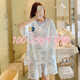 馨欲瓊特大碼240斤純棉短袖睡衣套裝女夏季加肥加大胖MM200斤卡通家居服 S1256#玉貴狗純棉單袋【套裝】 4XL 170-200斤