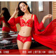 KJ文胸本命年內衣女聚攏調整型上托收副乳新娘大紅色鴻運內衣套裝 5088【國色天香】 75B