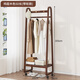 WAWJ掛衣架落地臥室家用實(shí)木床頭晚上放衣服神器不占空間可移動(dòng)衣帽架 雞翅木色60款-帶輪
