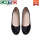 卡帝樂鱷魚（CARTELO）黑色平底鞋女職業(yè)皮鞋美容院工作鞋工裝圓頭防滑軟底單鞋上班女鞋 黑色 37