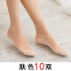 日本進(jìn)口Ε防滑棉底絲襪短襪春夏季薄款女襪子耐磨防勾絲水晶 膚色10雙 【高品質(zhì)10雙】棉底吸汗防滑透氣
