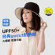 needsuvcut日本needs uvcut防曬帽防紫外線遮陽帽百搭戶外帽子修飾臉型 【漁夫帽】黑色×米色附防風(fēng)繩