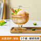 DKO雪糕杯玻璃冰淇淋杯酸奶杯飲品飲料杯水果甜品杯沙拉碗冰激凌杯 琥珀太陽花 300ml