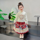 耀王漢服女童春夏馬面裙套裝兒童古裝寶寶中國(guó)風(fēng)唐裝演出服 YR-MHM01 紅色（上衣+裙子） 120