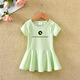 Radinka2025夏新款95棉女寶寶連衣裙洋氣韓版嬰幼兒公主裙女童T恤裙子MYY 印花小雛菊 綠色偏小一碼 90 【建議身高80-90CM】
