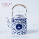 瑾睿茗瓷陶瓷茶壺涼水壺家用提梁壺泡茶壺景德鎮老式青花瓷仿古大號冷水壺 PH0066富貴蓮涼水壺(中號)