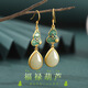 蘇十六和田玉葫蘆925銀耳環(huán)女士國(guó)潮花朵耳墜耳飾品生日禮物送媽媽老婆 和田玉-葫蘆花朵耳環(huán)（禮盒裝）