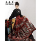 樂芬蘭（LeFenLan）馬面裙連衣裙女2025春秋新款國(guó)風(fēng)新中式妝花幻彩日常顯瘦套裝裙子 酒紅色妝花馬面裙+黑襯衫 L
