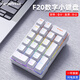 銳蟻F20數(shù)字機械小鍵盤有線20鍵筆記本電腦外接便攜式高顏值程序員憑證財務辦公混光外置數(shù)字鍵小鍵盤 經(jīng)典商務白-混光 紅軸 絲滑線性手感 20鍵