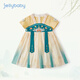 JELLYBABY8兒童衣服女大童夏季短袖裙子寶寶夏裝童裝7古風(fēng)漢服女童 梨花香夢(mèng)-黃色 140cm