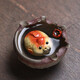復雅集宜興原礦紫砂茶寵擺件可泡養茶玩 吐泡泡魚(yú)小福魚(yú)茶寵 小號款