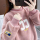 SOVK羊羔絨衛(wèi)衣女2025秋冬季新款百搭加絨加厚寬松連帽刺繡上衣外套 粉紅色2083 保暖羊羔絨升級款 M 80-105斤