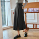 Olrain歐芮兒深灰色半身裙女秋季新款通勤百搭開(kāi)叉搭片西裝裙 深灰色 M