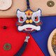 東方美繡新款刺繡diy手工自繡香囊御守平安符醒獅平安福荷包繡品送男友創(chuàng  )意禮物飾品自己手工刺繡材料包 藍色祥瑞獅【材料包+繡繃】