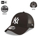 NEW ERA-MLB棒球帽男女情侶彎檐遮陽(yáng)透氣網(wǎng)帽TRUCKER  60358155黑色NY