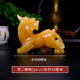 合善緣米黃玉龍之九子玉石擺件囚牛嘲風(fēng)蒲牢狻猊狴犴負屃螭吻睚眥玉擺件 天然黃玉精雕老二睚眥長20厘米