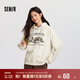森馬（Semir）地理系列衛衣女冬季圖案插肩袖加絨連帽上衣101724116010