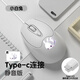 秋坤有線(xiàn)Type-C接口鼠標筆記本電腦usb通用蘋(píng)果MacBook辦公家用蘋(píng)果平板手機OPPO Type-c接口-靜音灰色小白兔 【帶鼠標墊】