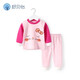 舒貝怡兒童內衣套裝嬰兒卡通秋衣秋褲貼身男女童衣服春秋寶寶睡衣家居服 蝴蝶結貓咪粉色 73 cm(6-12個(gè)月)