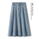 藍(lán)色天絲牛仔半身裙女夏季2025新款高腰顯瘦垂墜感氣質(zhì)傘裙百褶裙 藍(lán)色 - 天絲薄面料 XL (29) 建議115-125斤