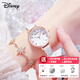 迪士尼（Disney）手表女學(xué)生女雙日歷高中考生專(zhuān)用機械中考高考考試可用石英表 細帶米奇白
