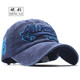 歐美范ins原宿復古洗水做舊牛仔棒球帽子男女街頭百搭鴨舌帽 藏青色 可調節