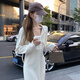 蠻丂法式白色衛(wèi)衣連衣裙子2025新款女裝小個子顯高長裙高級感打底裙子 衛(wèi)衣打底裙白色M（90-110斤）
