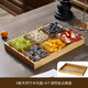 青蘋(píng)果 水果盤(pán)客廳家用2025新款茶點(diǎn)零食干果點(diǎn)心小吃碟ktv果盤(pán)分格實(shí)木 金邊四方碗6只+竹木托盤(pán)