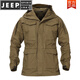 JEEP SPIRIT執政官秋季諜影戰術(shù)外套男m65戶(hù)外軍迷沖鋒衣中長(cháng)款防水戰地風(fēng)衣 棕色 L