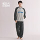 紅豆（Hodo）情侶珊瑚絨睡衣女套頭加厚保暖立領(lǐng)男士休閑可外穿家居服套裝 男士活力灰 175