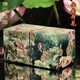 錦貝傳說(shuō) 螺鈿漆器結(jié)婚禮物首飾盒木質(zhì)公主歐式耳環(huán)項(xiàng)鏈飾品收納盒 仙韻荷花綠色款對(duì)開首飾盒