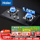 海爾（Haier） 燃氣灶打火灶爐具大火力雙灶嵌灶臺灶安全老人用灶熄火斷氣無(wú)鍋自動(dòng)熄火QHA7BE9防干燒灶天然氣5.0KW