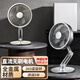 Mros臺(tái)式折疊電風(fēng)扇家用臺(tái)扇5葉全金屬輕音USB充電辦公室桌面風(fēng)扇 鈦銀色 5寸2000毫安電池款