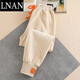 LNAN休閑運動(dòng)褲女學(xué)生春秋新款韓版百搭潮冬季加絨寬松顯瘦束腳衛褲 杏色【不加絨】 M 建議80-99斤