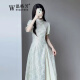 温格芳 新中式连衣裙女装2024夏季新款小个子国风气质改良少女旗袍裙子 绿色 M