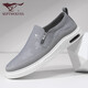 七匹狼帆布鞋男休閑男鞋夏季透氣鞋子軟底輕便一腳蹬男士開(kāi)車(chē)鞋 9443 灰色 41 皮鞋碼