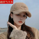 福祈瑞棒球帽女冬季韓版大頭圍羊羔毛絨絨洋氣護(hù)耳鴨舌帽秋冬天帽子冬款 卡其色 可調(diào)節(jié)