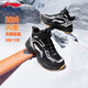 李寧童鞋休閑鞋男女大童秋冬新款加絨保暖防水青少年運動(dòng)休閑老爹棉鞋 黑色24-加絨 36