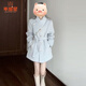 乖甜星小個(gè)子韓系感毛呢外套女秋冬2025新款溫柔系收腰藍色加厚大衣 藍色外套 S 40/45kg
