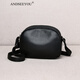 ANDSEEYOU品牌 斜挎包女 多隔層女包單肩斜挎包時(shí)尚百搭頭層牛皮背包禮物 黑色小號