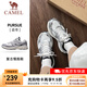 駱駝（CAMEL）情侶穿搭追尋慢跑鞋緩震男女透氣復古休閑旅游運動(dòng)跑步鞋 7052，象牙白/銀，女 【透網(wǎng)】 38