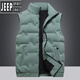 吉普（JEEP）【易穿搭】羽絨馬甲男冬季輕薄保暖羽絨服背心大碼外穿休閑運動(dòng)外 豆綠【升級版無(wú)LOGO】 2XL (建議145-160斤)