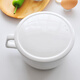 匯格泡面碗飯碗早餐杯打飯碗帶把手帶蓋陶瓷加厚純白骨瓷家用瓷碗加蓋 平蓋泡面杯【純白】