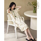 妮狄婭睡衣睡裙女夏季純棉短袖雙層紗布寬松圓領(lǐng)套頭復古公主風(fēng)家居服 米白QF23242 M
