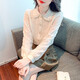 葉紫楓（YEZIFENG）長(cháng)袖襯衫女春秋季新款娃娃領(lǐng)蕾絲上衣打底加絨加厚襯衣時(shí)尚百搭女 白色 S