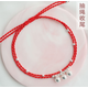 初享（CHUXIANG） 古風(fēng)帶鈴鐺腳鏈有聲音簡(jiǎn)約銀復(fù)古學(xué)生紅繩社會(huì)韓版森系腳踝鏈女 990銀紅繩款GSF-A07-103-20 銀